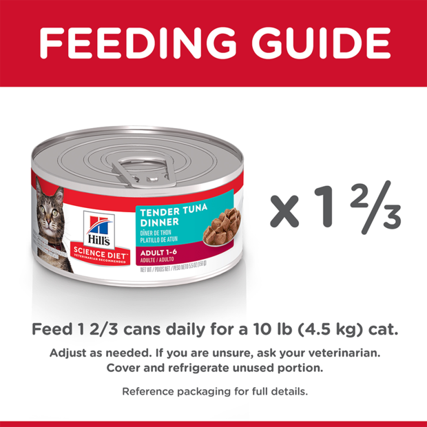 Hill's Science Diet Adult Tender Tuna Dinner Canned Cat Food 156G x 24 - ADS Pet Store