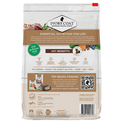 Ivory Coat Grain Free Adult Chicken And Kangaroo Dry Cat Food 4kg back