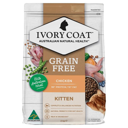 IVORY COAT Grain Free Dry Kitten Food Chicken 2KG 