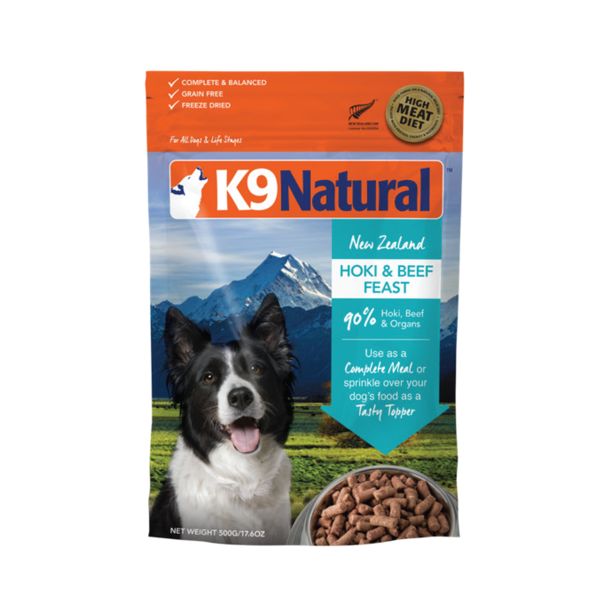 K9 Natural Hoki And Beef Freeze Dried Dog Food 500G - ADS Pet Store
