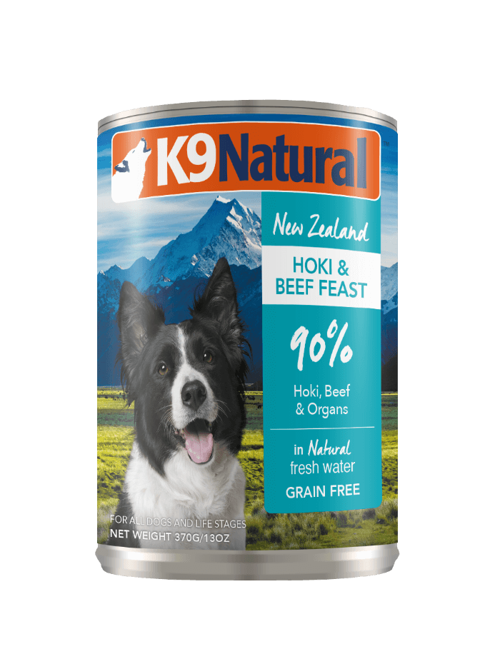 K9 Natural grain free Hoki And Beef Canned wet Dog Food 370G