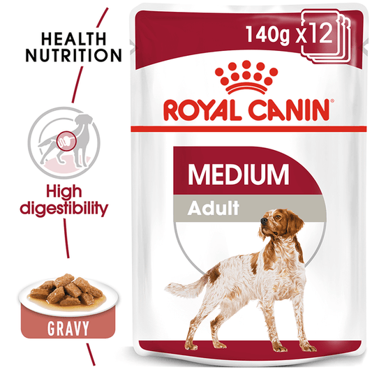 ROYAL CANIN Medium Adult Wet Dog Food Pouches 10 x 140g - ADS Pet Store